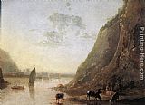 Aelbert Cuyp River-bank with Cows painting